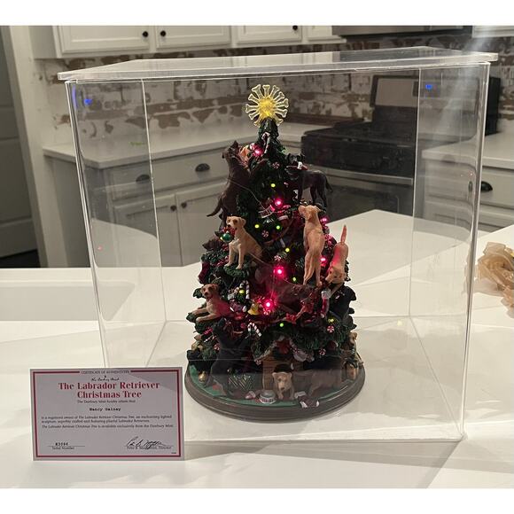 Danbury Mint RARE Labrador Retriever Christmas Tree Dogs Puppies W/Case & Cert. - Picture 1 of 12